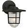 Chase 9 1/2" High Sand Black and Ribbed Glass Outdoor Wall Light