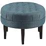 Chase Blue Fabric Tufted Surfboard Ottoman
