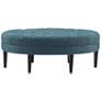 Chase Blue Fabric Tufted Surfboard Ottoman
