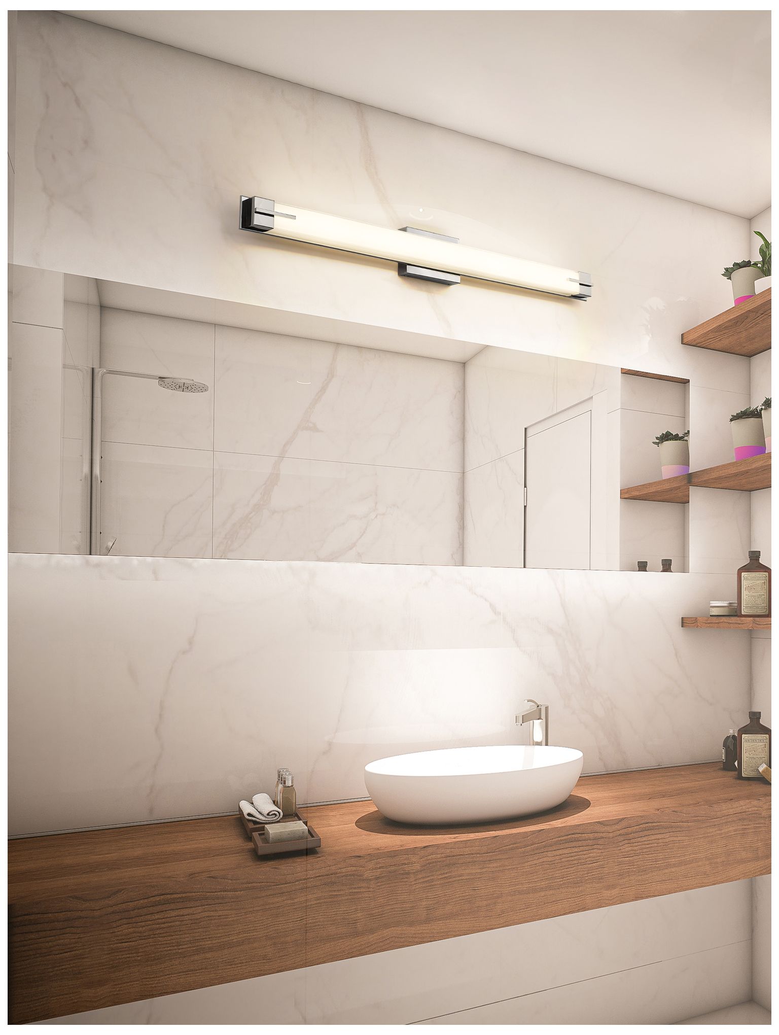 Image 2 Chase by Z-Lite Chrome LED 43 inch 1 Light Vanity more views