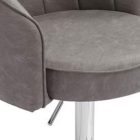 Image4 of Chase Gray Faux Leather Swivel Adjustable Bar Stool more views