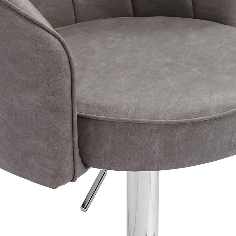 Image 4 Chase Gray Faux Leather Swivel Adjustable Bar Stool more views