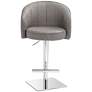 Chase Gray Faux Leather Swivel Adjustable Bar Stool