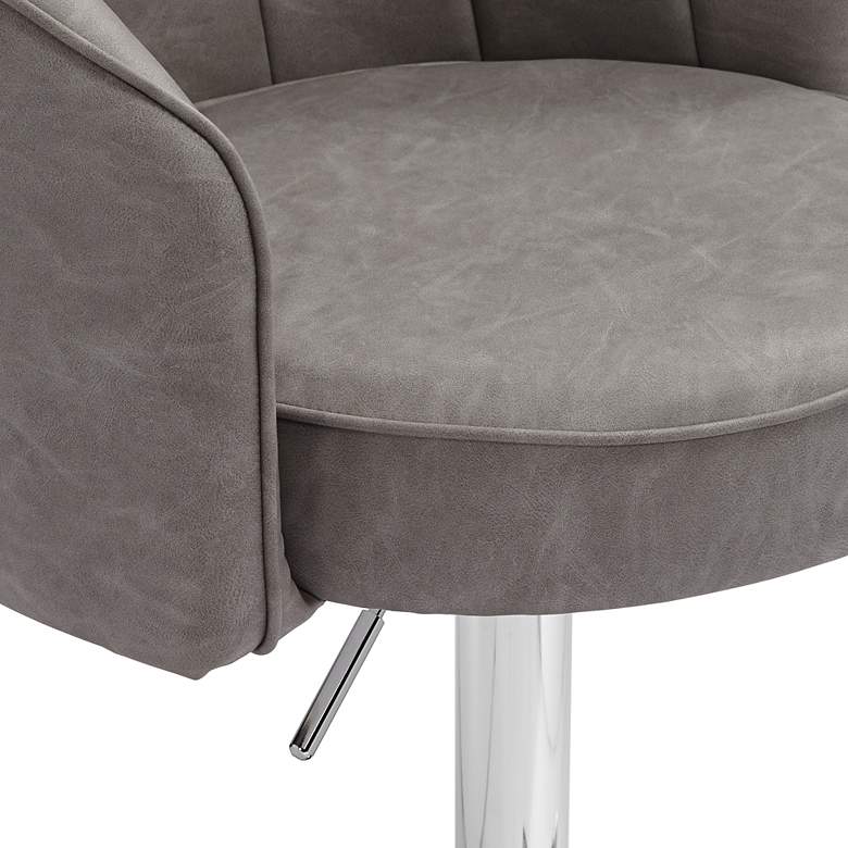 Image 3 Chase Gray Faux Leather Swivel Adjustable Stools Set of 2 more views