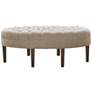 Chase Linen Fabric Tufted Surfboard Ottoman