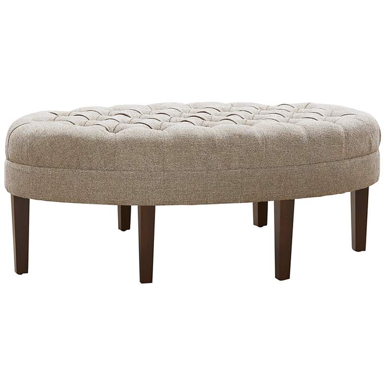 Image 3 Chase Linen Fabric Tufted Surfboard Ottoman more views