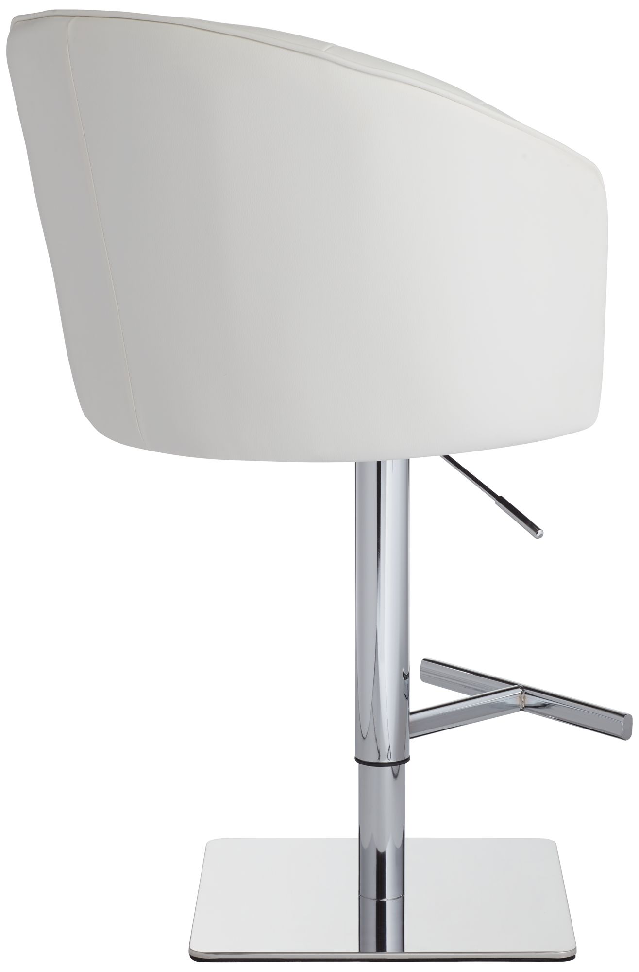 Chase White Faux Leather Swivel Adjustable Bar Stool Set of 2