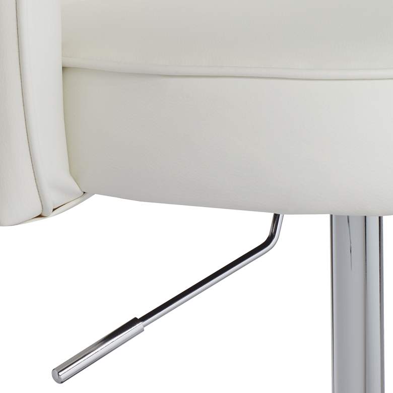 Image 6 Chase White Faux Leather Swivel Adjustable Bar Stool more views