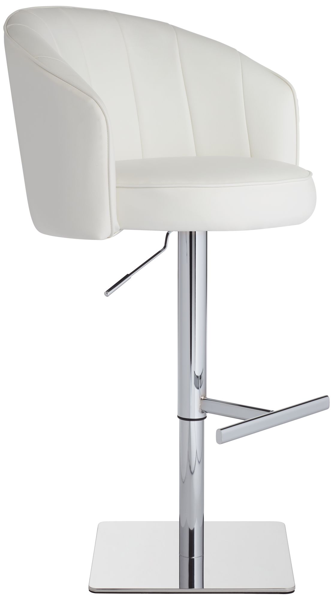 Image 7 Chase White Faux Leather Swivel Adjustable Bar Stool more views