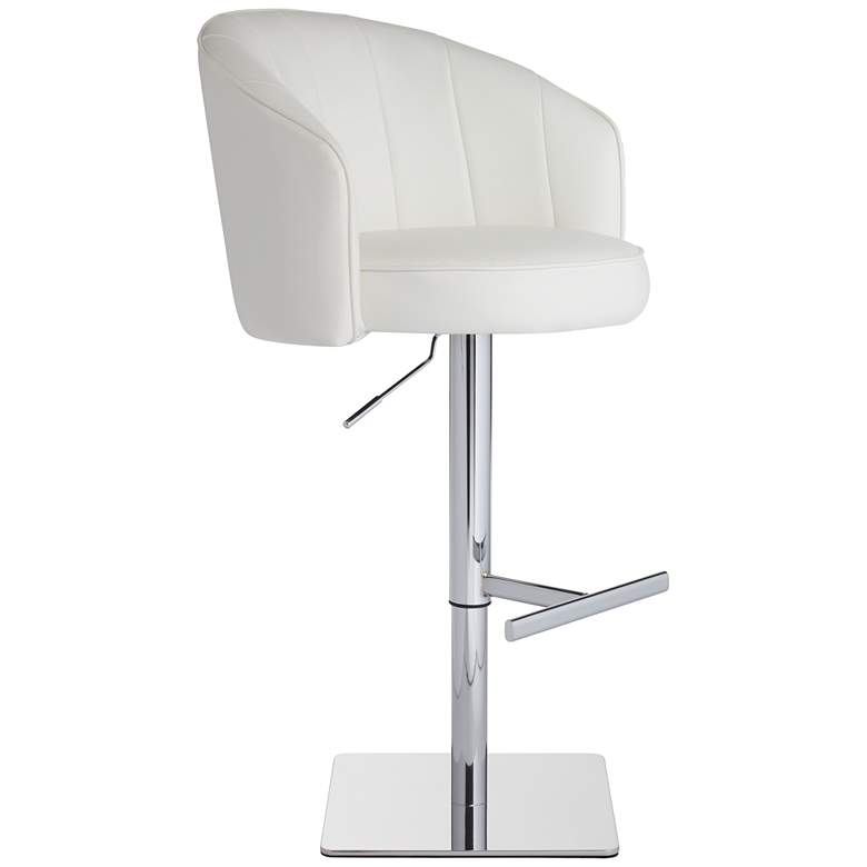Chase White Faux Leather Swivel Adjustable Bar Stool more views