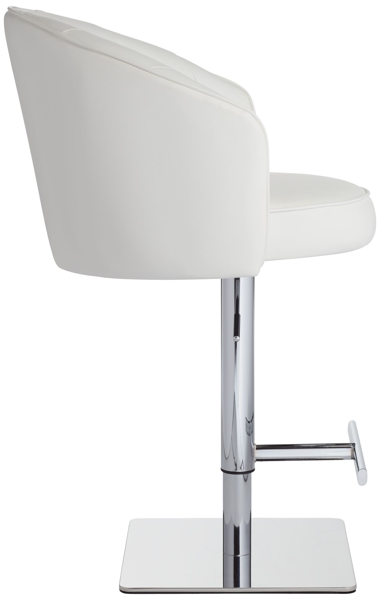 Chase White Faux Leather Swivel Adjustable Bar Stool