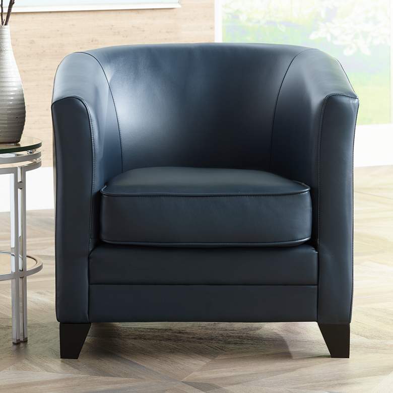 Image 1 Chasen Marina Blue Bonded Leather Club Chair