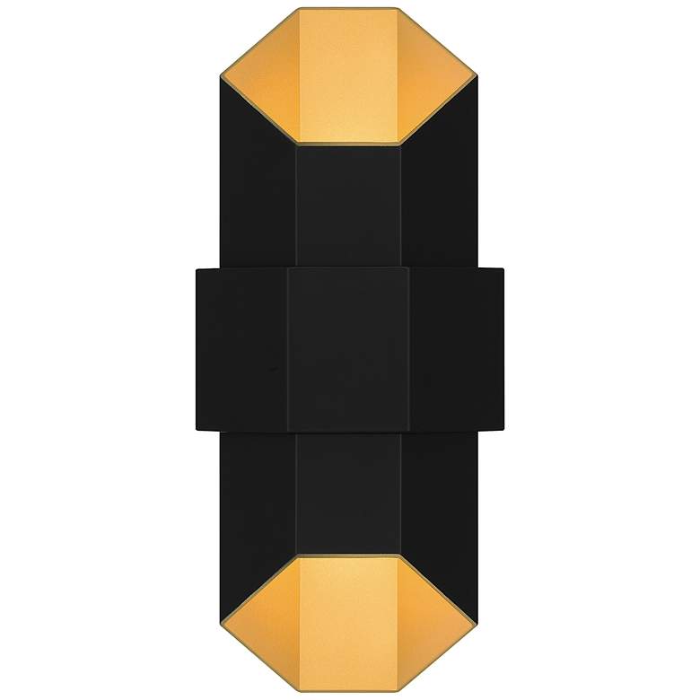 Image 2 Chasm Integrated LED Matte Black Gold Outdoor Wall Lantern