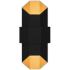 Chasm Integrated LED Matte Black Gold Outdoor Wall Lantern