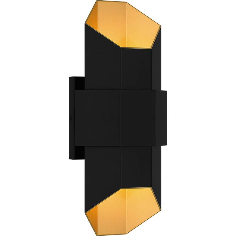 Image 3 Chasm Integrated LED Matte Black Gold Outdoor Wall Lantern more views