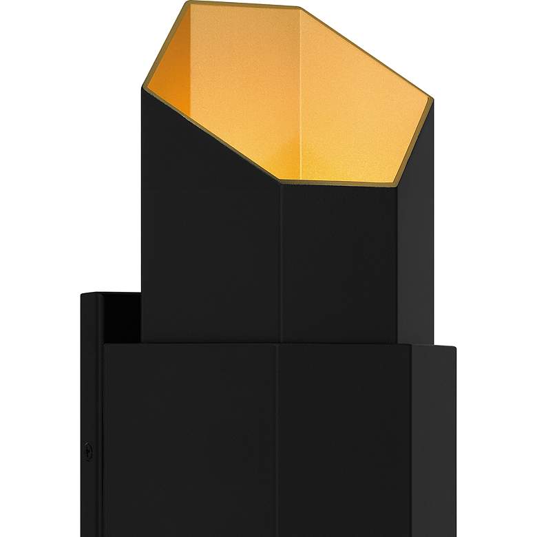 Image 5 Chasm Integrated LED Matte Black Gold Outdoor Wall Lantern more views