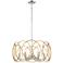Chassell 24 3/4"W Honey Gold and Nickel 6-Light Chandelier