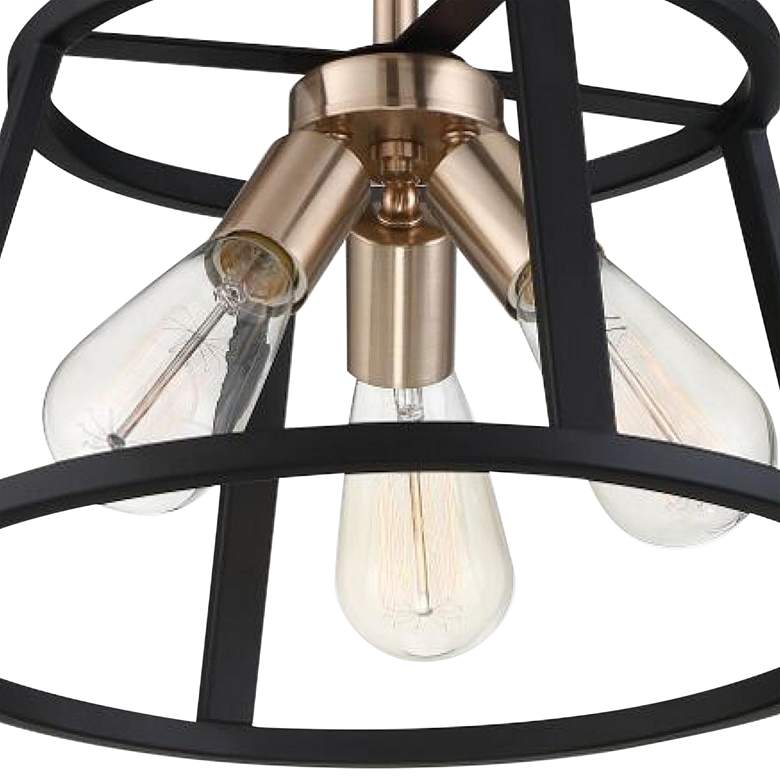 Image 3 Chassis 14" Wide Brass and Matte Black 3-Light Ceiling Light more views