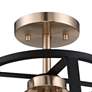 Chassis 14" Wide Brass and Matte Black 3-Light Ceiling Light
