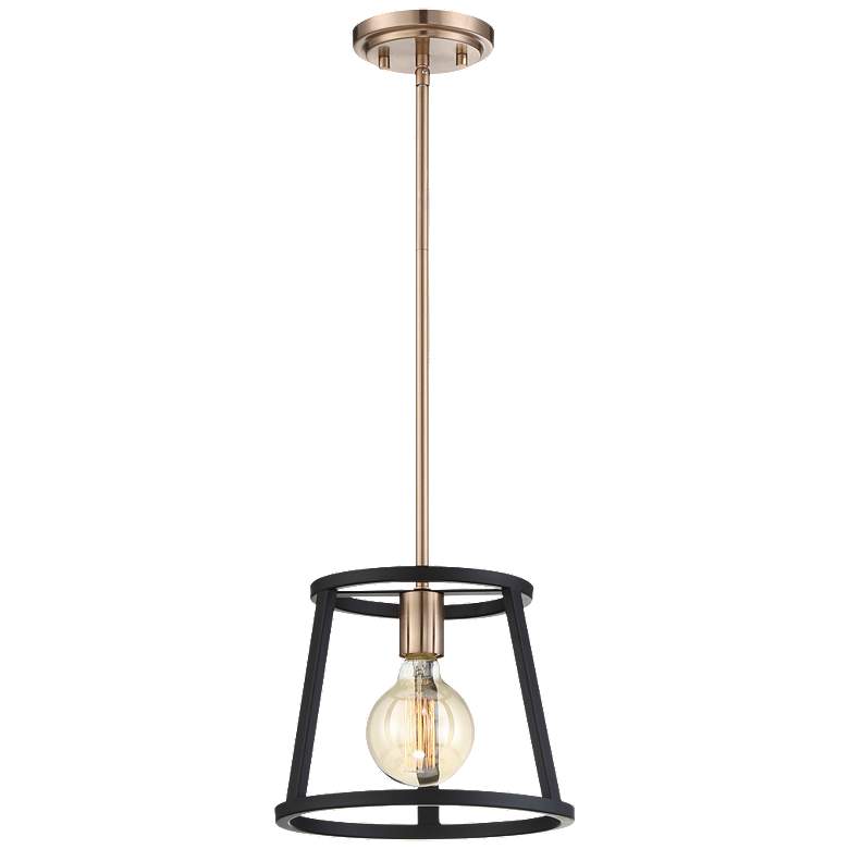 Image 1 Chassis; 1Light; Mini Pendant; Copper Brushed Brass Finish w/ Matte Black