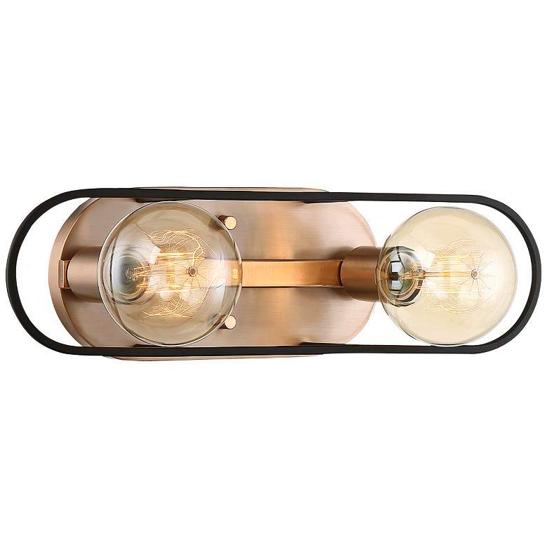 Image 5 Chassis; 2 Light; Vanity; Copper Brushed Brass Finish w/ Matte Black Frame more views