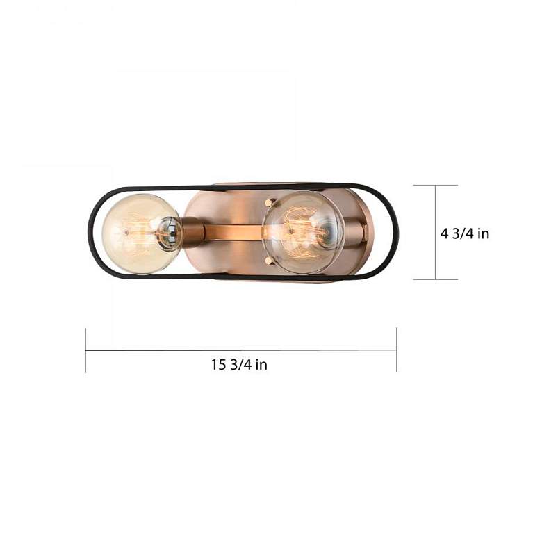 Image 6 Chassis; 2 Light; Vanity; Copper Brushed Brass Finish w/ Matte Black Frame more views