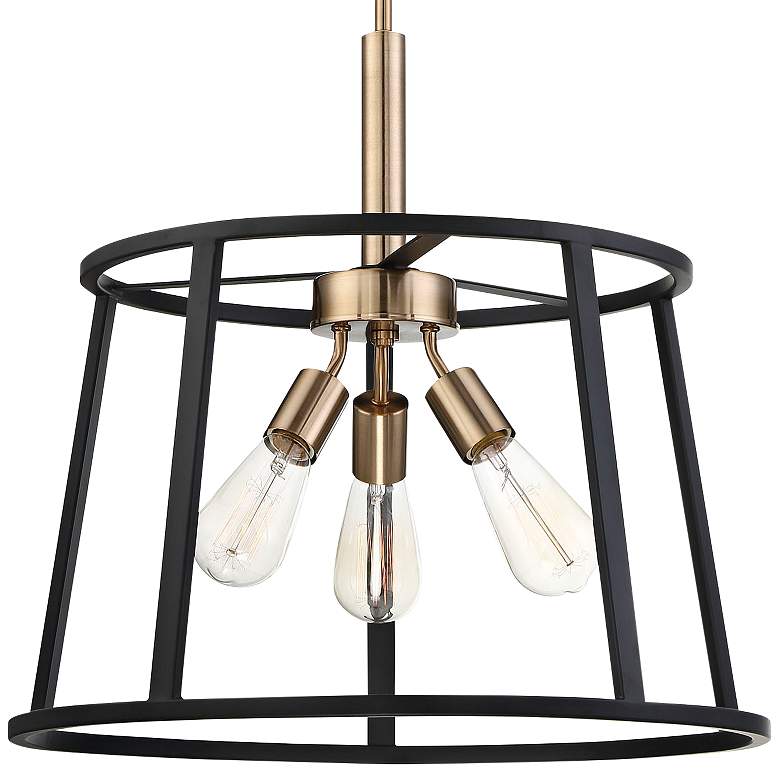Image 3 Chassis; 3 Light; Pendant; Copper Brushed Brass Finish w/ Matte Black Frame more views