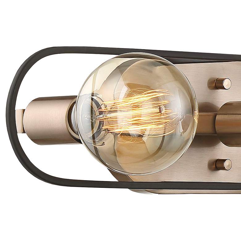 Image 2 Chassis; 3 Light; Vanity; Copper Brushed Brass Finish w/ Matte Black Frame more views