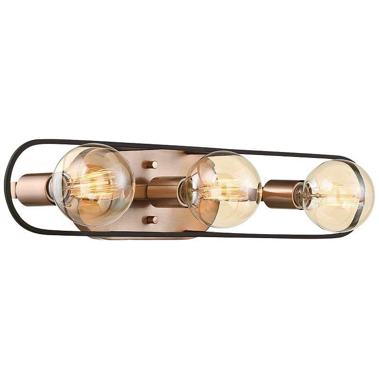 Image 4 Chassis; 3 Light; Vanity; Copper Brushed Brass Finish w/ Matte Black Frame more views