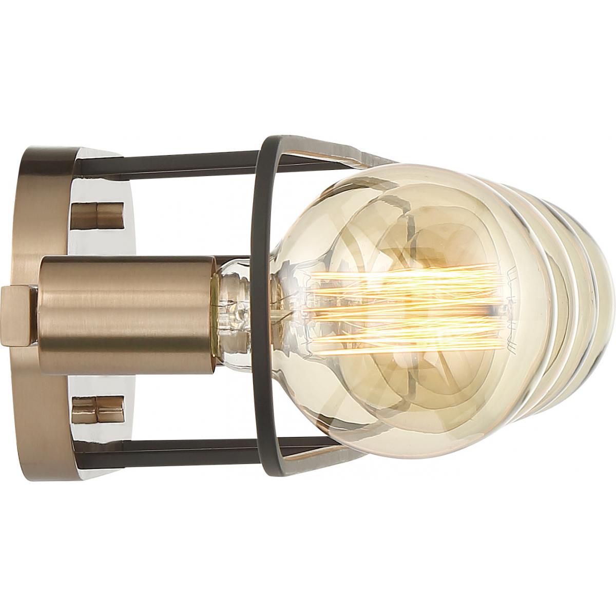 Image 4 Chassis; 4 Light; Vanity; Copper Brushed Brass Finish w/ Matte Black Frame more views