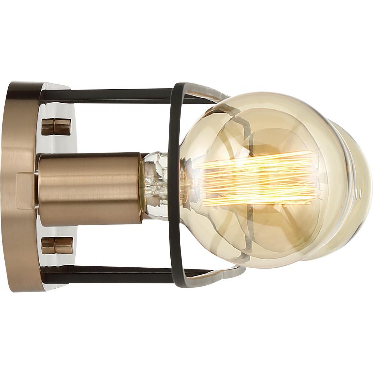 Image 5 Chassis; 4 Light; Vanity; Copper Brushed Brass Finish w/ Matte Black Frame more views