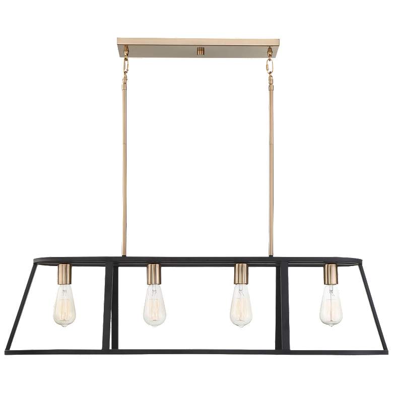 Image 1 Chassis; 4Light; Island Pendant; Copper Brushed Brass Finish w/ Matte Black