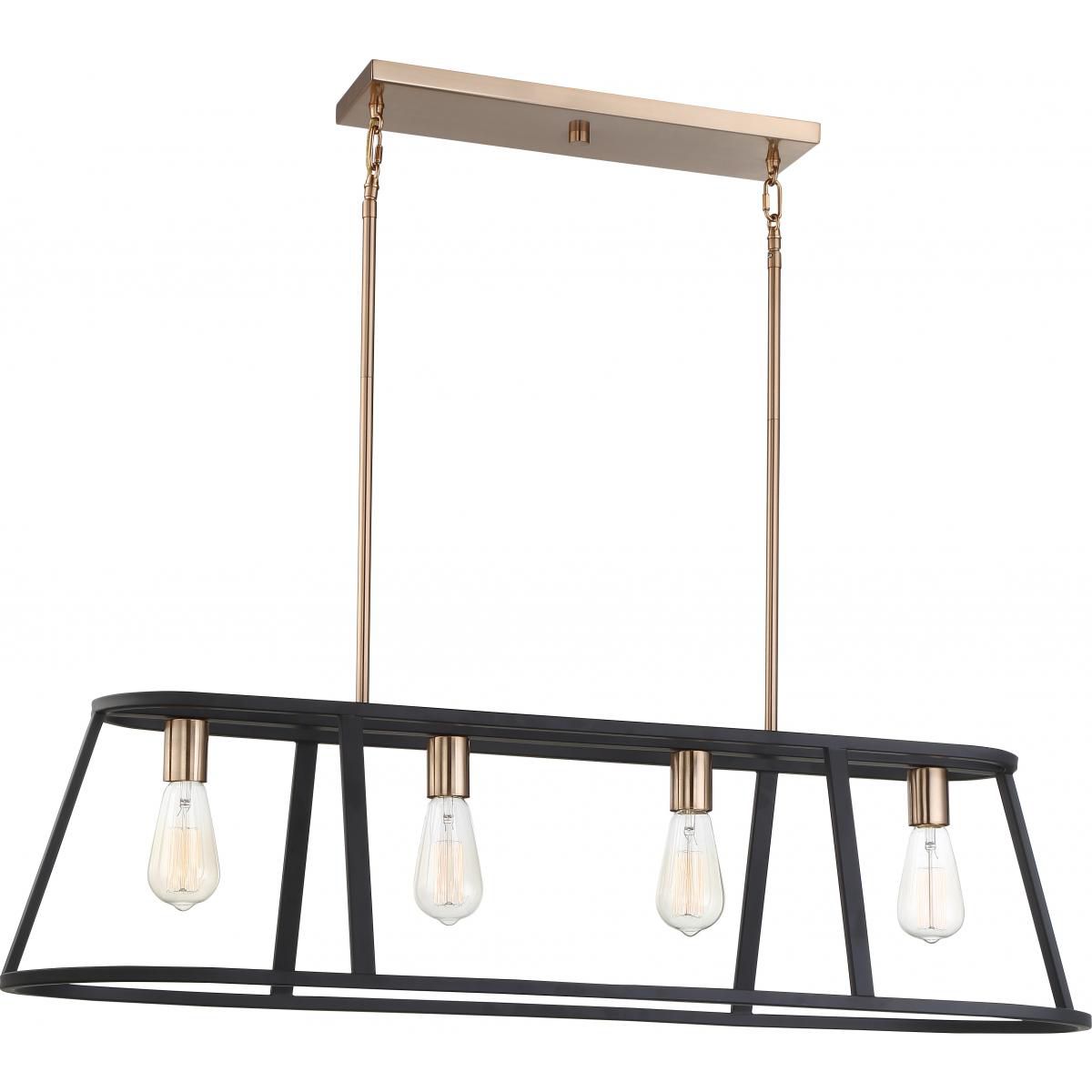 Image 3 Chassis; 4Light; Island Pendant; Copper Brushed Brass Finish w/ Matte Black more views
