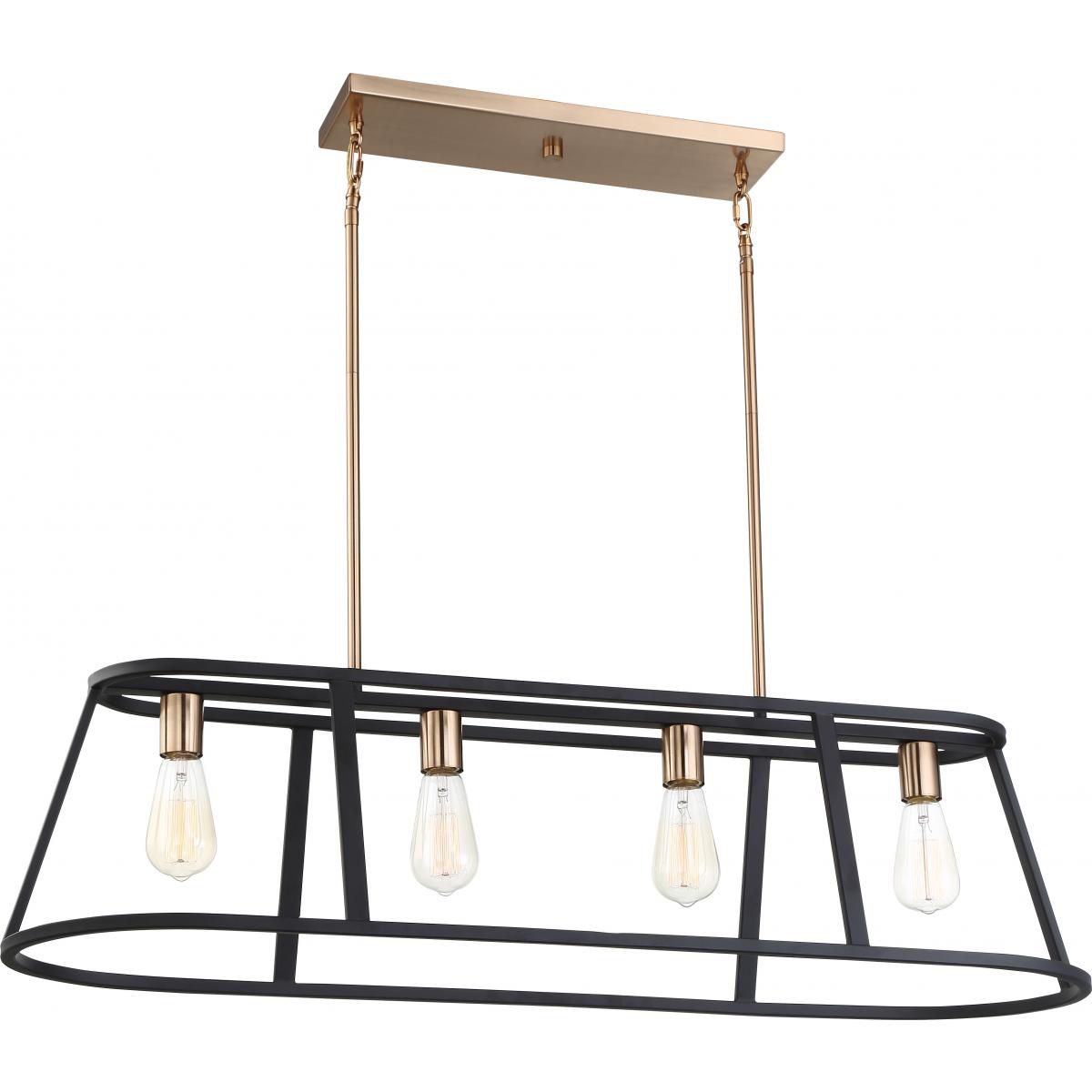 Image 4 Chassis; 4Light; Island Pendant; Copper Brushed Brass Finish w/ Matte Black more views