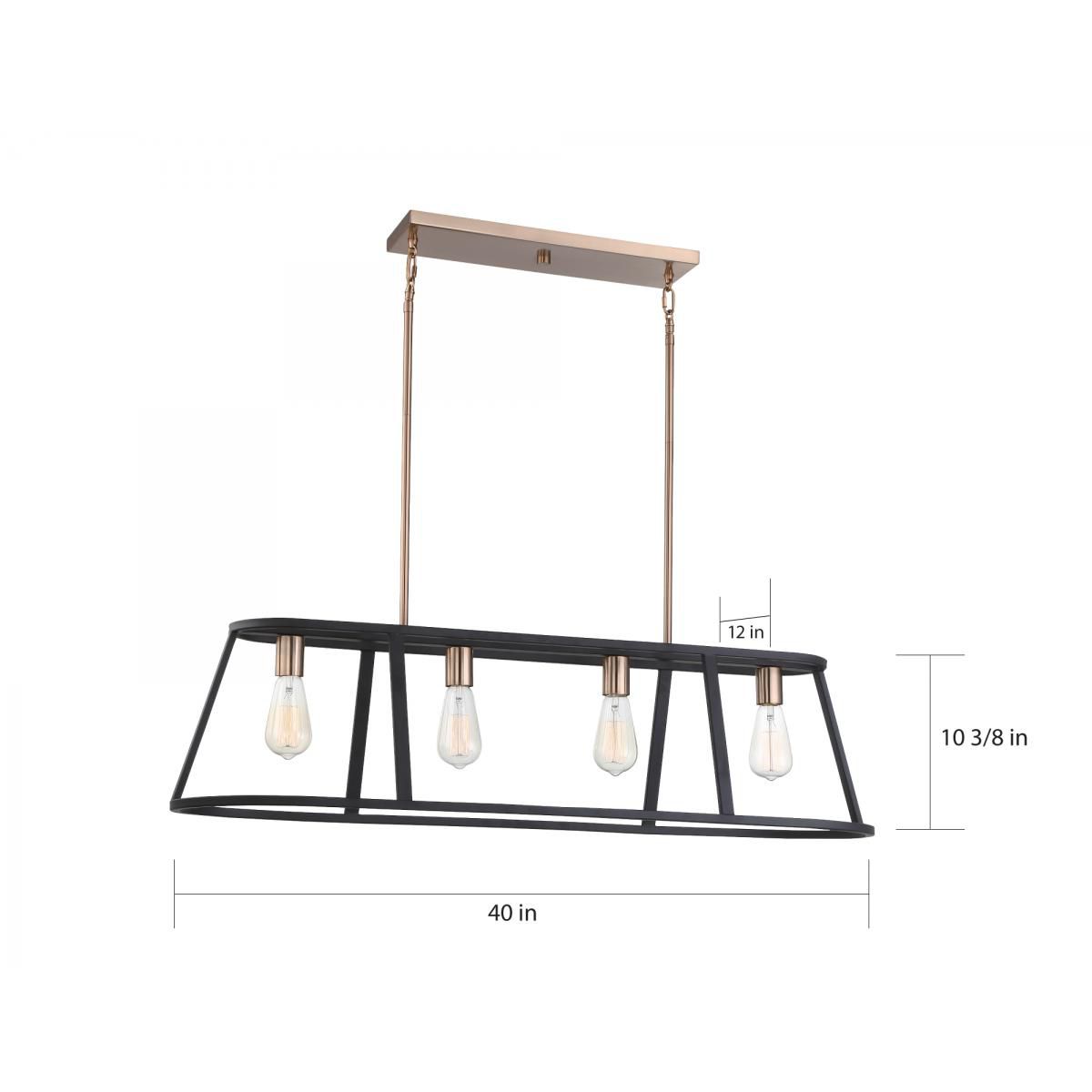 Image 6 Chassis; 4Light; Island Pendant; Copper Brushed Brass Finish w/ Matte Black more views