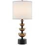 Chastain Antique Brass and Black Metal Stem Table Lamp