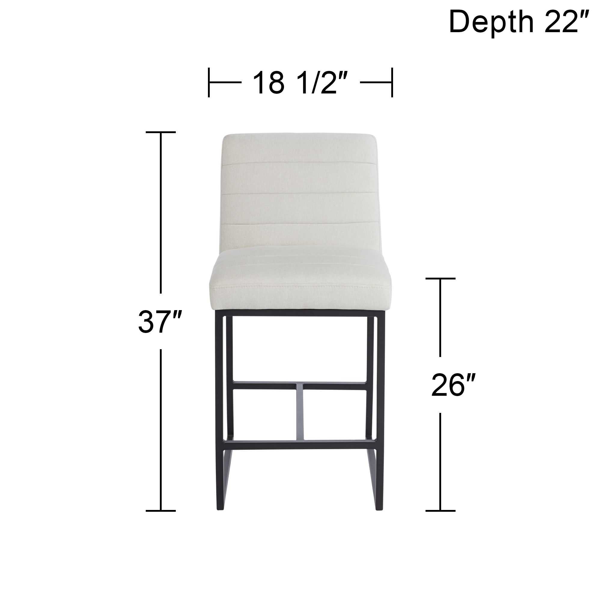 Chastain Off-White 26" Seat Height Upholstered Counter Stool