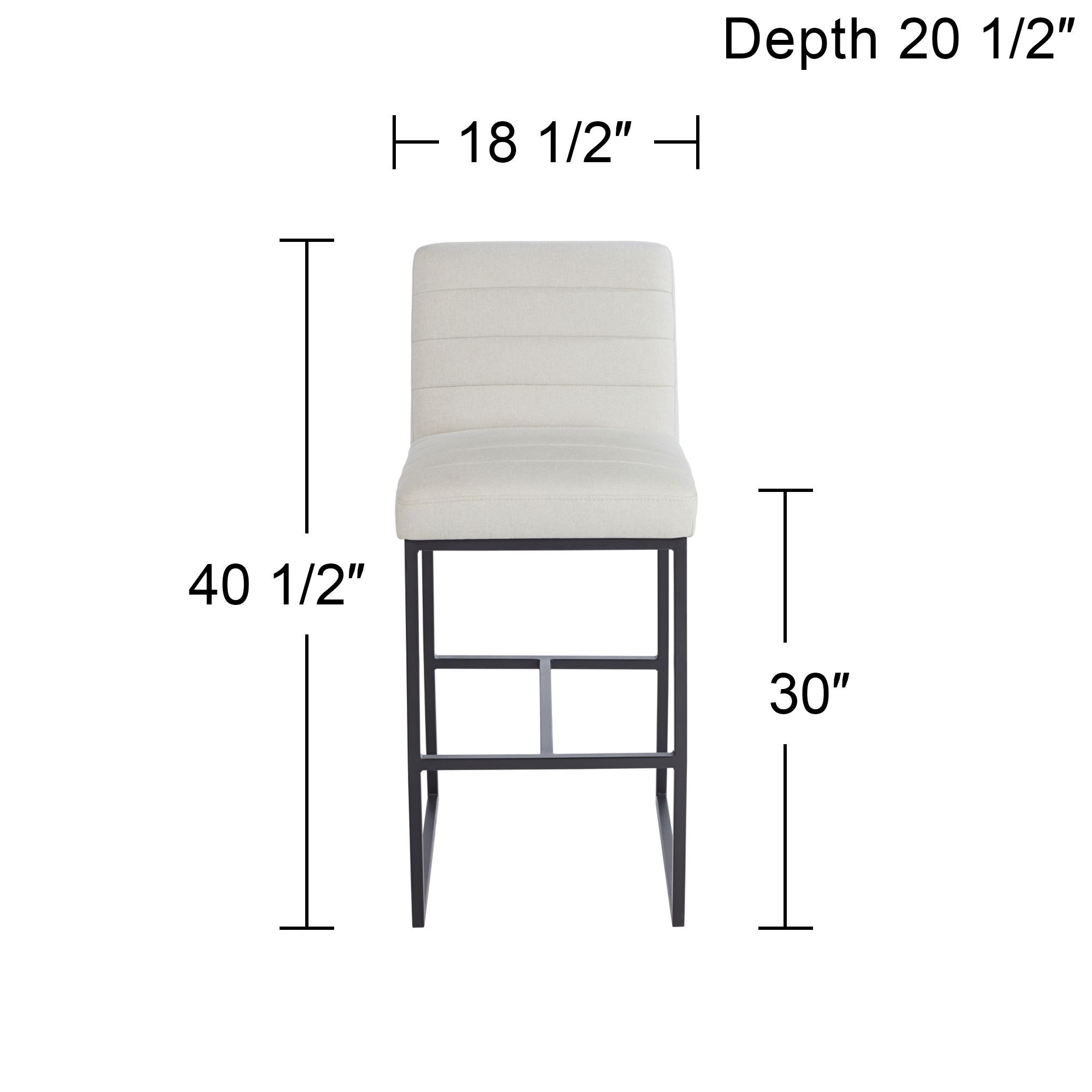 Chastain Off-White 30" Seat Height Upholstered Barstool Set of 2