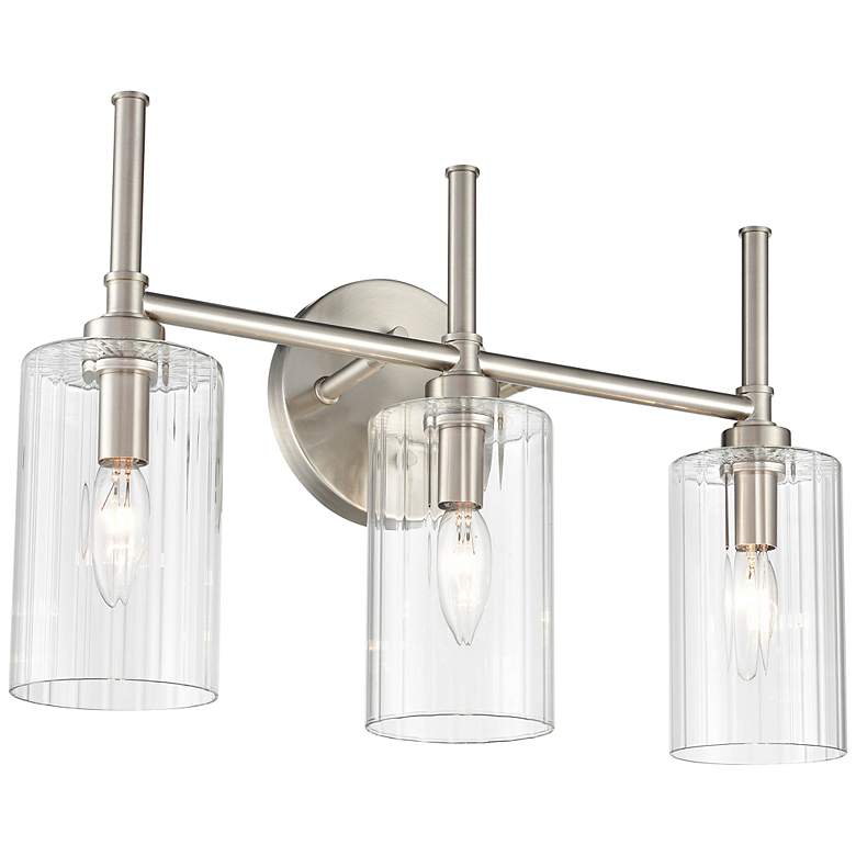 Image 1 Chastine 19" Wide Brushed Nickel 3-Light Bath Light