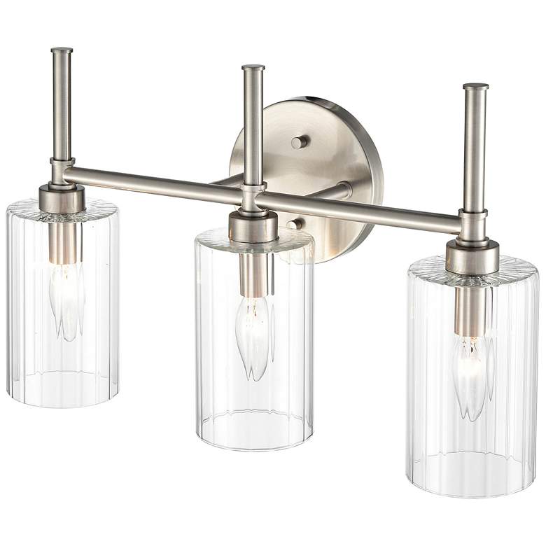 Image 3 Chastine 19" Wide Brushed Nickel 3-Light Bath Light more views