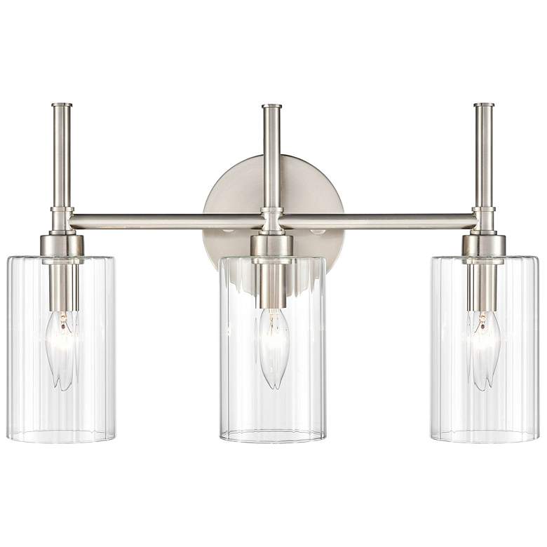 Image 4 Chastine 19" Wide Brushed Nickel 3-Light Bath Light more views