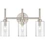 4_Chastine 19" Wide Brushed Nickel 3-Light Bath Light more views