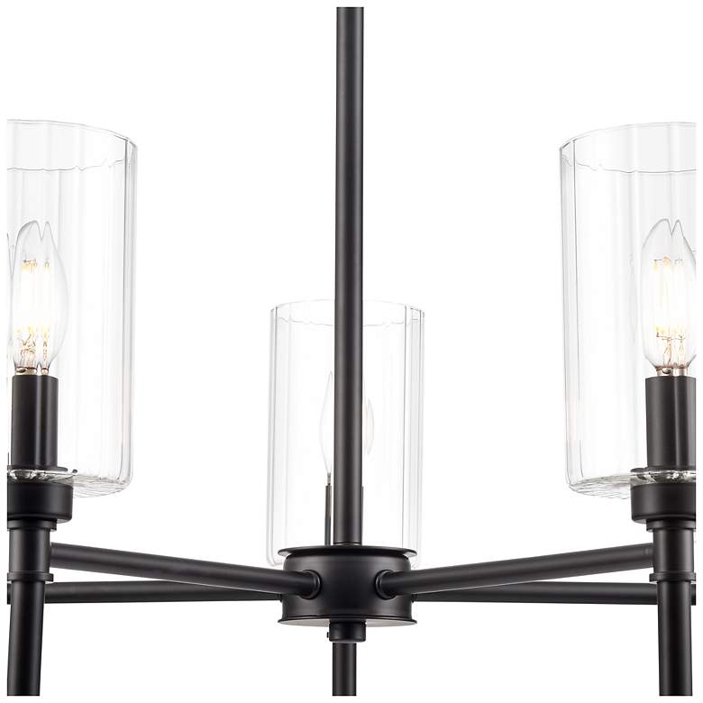 Image 3 Chastine 24" Wide 5-Light Chandelier in Matte Black more views