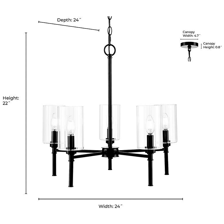 Image 7 Chastine 24" Wide 5-Light Chandelier in Matte Black more views