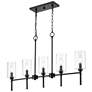1_Chastine 36" Wide Matte Black 5-Light Linear Chandelier