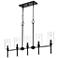 Chastine 36" Wide Matte Black 5-Light Linear Chandelier