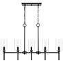 2_Chastine 36" Wide Matte Black 5-Light Linear Chandelier more views