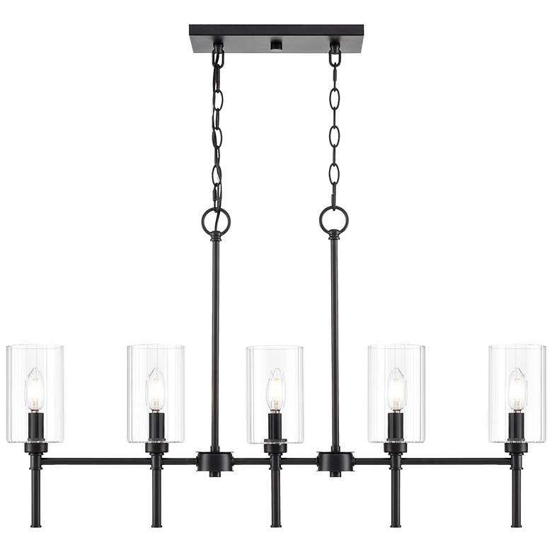 Image 2 Chastine 36" Wide 5-Light Island in Matte Black more views