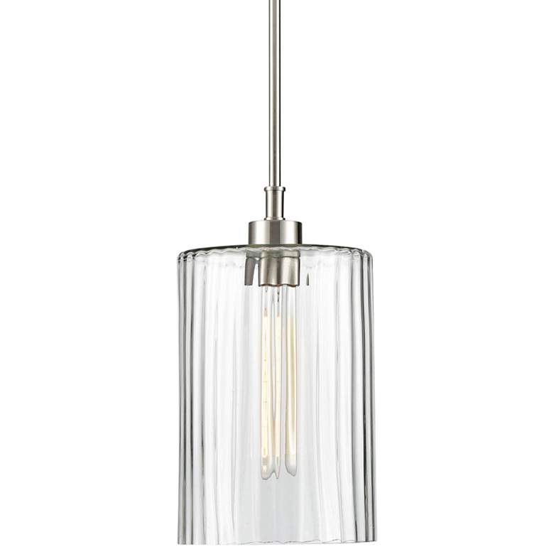 Image 1 Chastine 8" Wide Brushed Nickel Mini Pendant