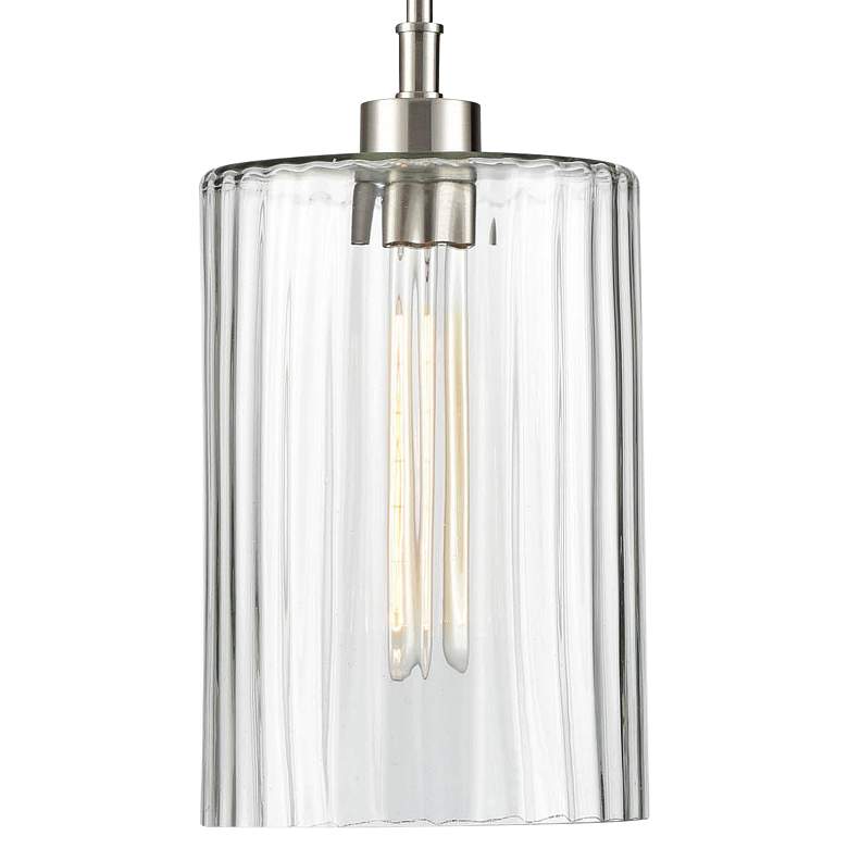Image 2 Chastine 8" Wide Brushed Nickel Mini Pendant more views